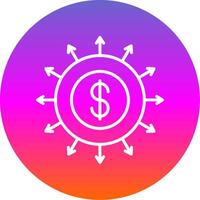 Budget Spending Line Gradient Circle Icon vector
