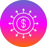 Budget Spending Line Gradient Circle Icon vector