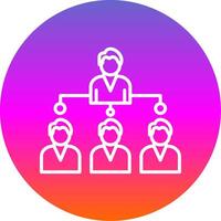 Company Structure Line Gradient Circle Icon vector