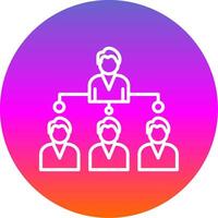 Company Structure Line Gradient Circle Icon vector