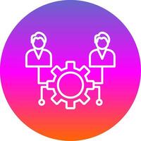 Outsource Management Line Gradient Circle Icon vector