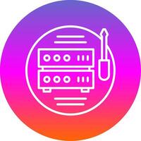 Tech Support Line Gradient Circle Icon vector