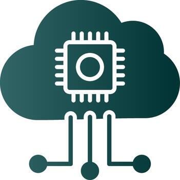 Cloud Computing Glyph Gradient Icon vector