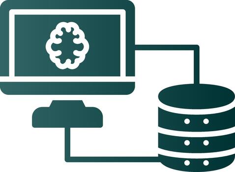 Database Glyph Gradient Icon vector