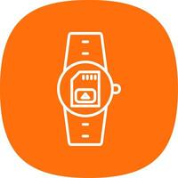 Sim Card Line Curve Icon Design vector