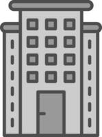 Skyscraper Line Filled Greyscale Icon Design vector