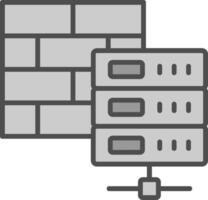 Firewall Line Filled Greyscale Icon Design vector