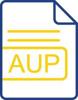 AUP File Format Line Two Colour Icon Design vector