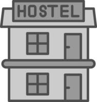 Hostel Line Filled Greyscale Icon Design vector