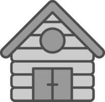 Cabin Line Filled Greyscale Icon Design vector