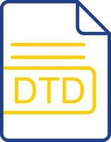 DTD File Format Line Two Colour Icon Design vector