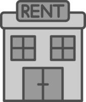 Renting Line Filled Greyscale Icon Design vector