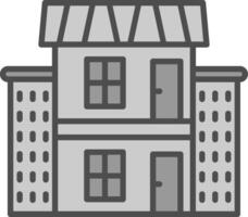 Mansion Line Filled Greyscale Icon Design vector