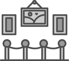 Art Gallery Line Filled Greyscale Icon Design vector