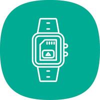 Sim Card Line Curve Icon Design vector