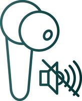 Earbud Line Gradient Icon vector