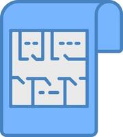 Build Planning Line Filled Blue Icon vector