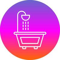 Bathtub Line Gradient Circle Icon vector