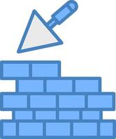 Masonry Line Filled Blue Icon vector