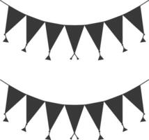 Silhouette Retro bunting party flag black color vector