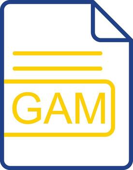 GAM File Format Line Two Colour Icon Design vector