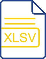 xlsv archivo formato línea dos color icono diseño vector