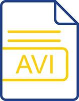 AVI File Format Line Two Colour Icon Design vector