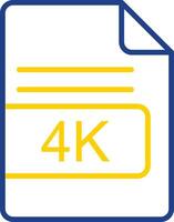 4K File Format Line Two Colour Icon Design vector