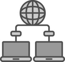 Data Network Line Filled Greyscale Icon Design vector