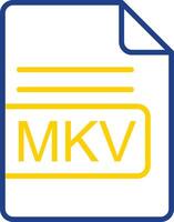 mkv archivo formato línea dos color icono diseño vector