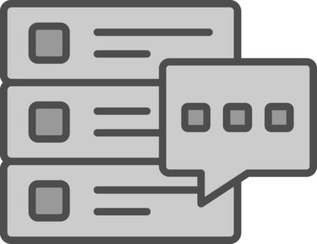 Database Message Line Filled Greyscale Icon Design vector
