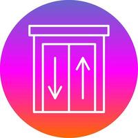 Elevator Line Gradient Circle Icon vector