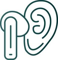 Earbud Line Gradient Icon vector