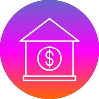 Mortgage Loan Line Gradient Circle Icon vector