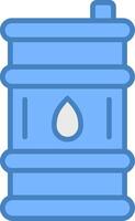 Oil Barrel Line Filled Blue Icon vector