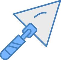 Trowel Line Filled Blue Icon vector