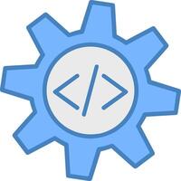 Configuration Line Filled Blue Icon vector