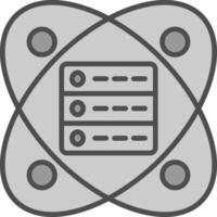 Data Science Line Filled Greyscale Icon Design vector