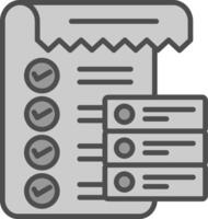 Data List Line Filled Greyscale Icon Design vector