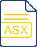 ASX File Format Line Two Colour Icon Design vector