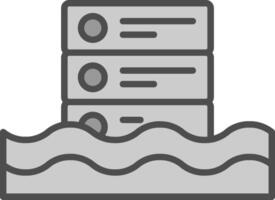 Data Lake Line Filled Greyscale Icon Design vector