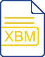 xbm archivo formato línea dos color icono diseño vector