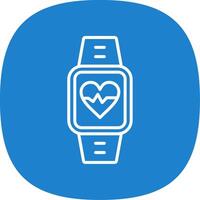 Heart Rate Monitor Line Curve Icon Design vector