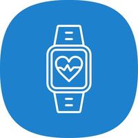 Heart Rate Monitor Line Curve Icon Design vector