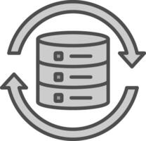 Data Synchronization Line Filled Greyscale Icon Design vector