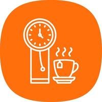 reloj línea curva icono diseño vector