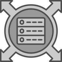 Data Driven Line Filled Greyscale Icon Design vector