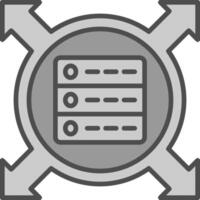 Data Driven Line Filled Greyscale Icon Design vector