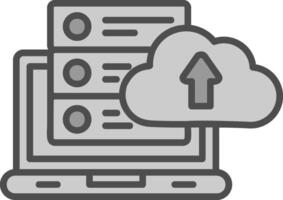 Transfer Data Line Filled Greyscale Icon Design vector