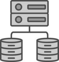 Data Server Line Filled Greyscale Icon Design vector